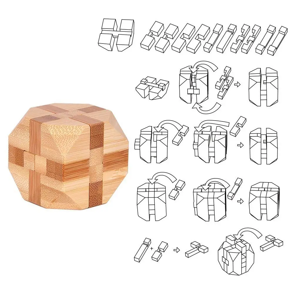 Small 3D Interlocking IQ For Adults Kids Children Kong Ming Lock Brain Teaser Puzzle Toy Classic Toys