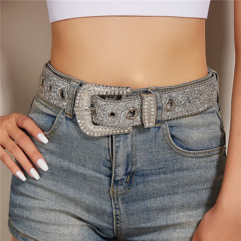 

Goth Style Belts Women Pu Leather Strap Rhinestone Belts Western Cowboy Y2K Girls Fashion Belt For Jeans Men Dropship
