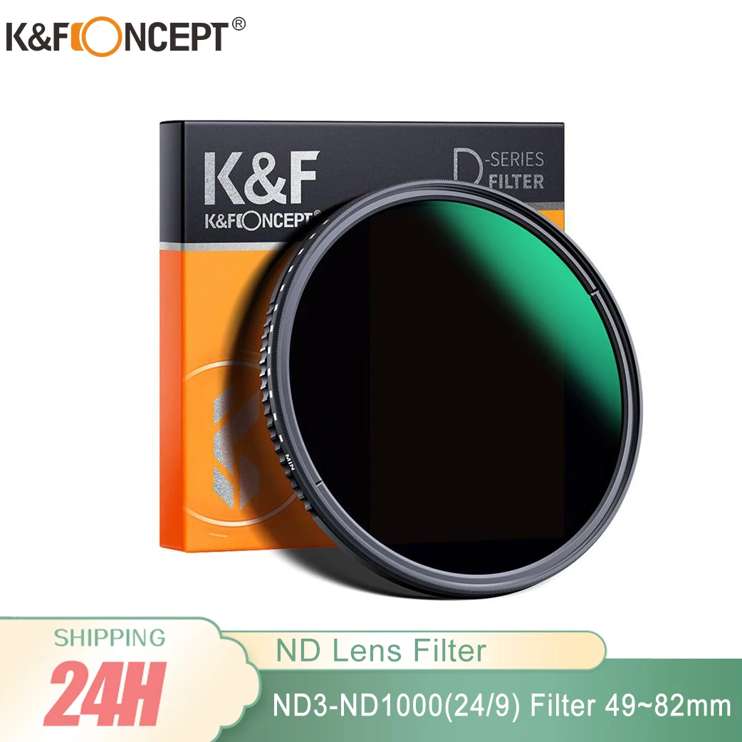 K & F Concept-filtro ND Variable de ND3-ND1000, 67/72/77mm, 1,5-10 topes,  filtro de densidad neutra impermeable con 24 capas recubiertas