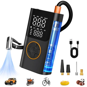 Portable Air Pump Set with Power Bank, 150PSI Tire Inflator Kit 1