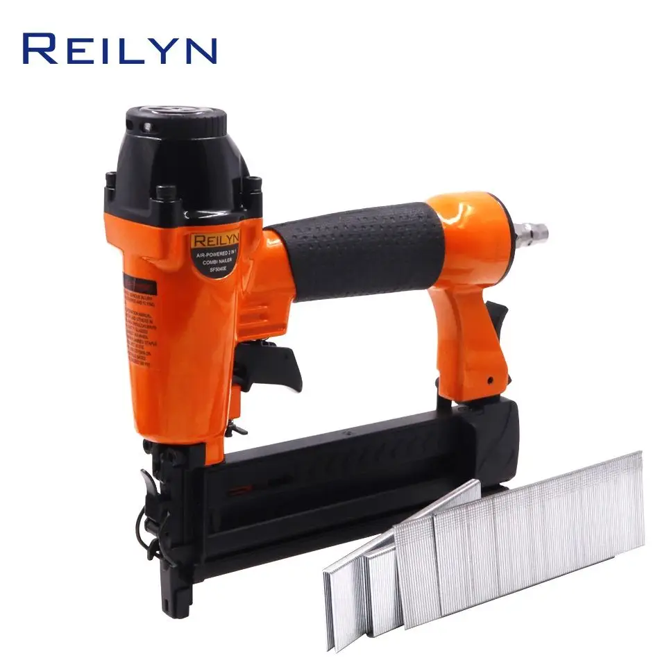 Reilyn 2 in1 Air Stapler Furniture Brad Pneumatic Nail Nailer Wood Frame Nail Gun Roofing Woodworking Nailer Pneumatic Tool