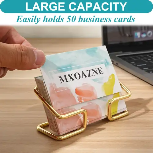 Gold Metal Business Card Holder Desk Bracket Cards Organizer Office Business Cards Display Holders Fashion Desktop Decorative - Image 5