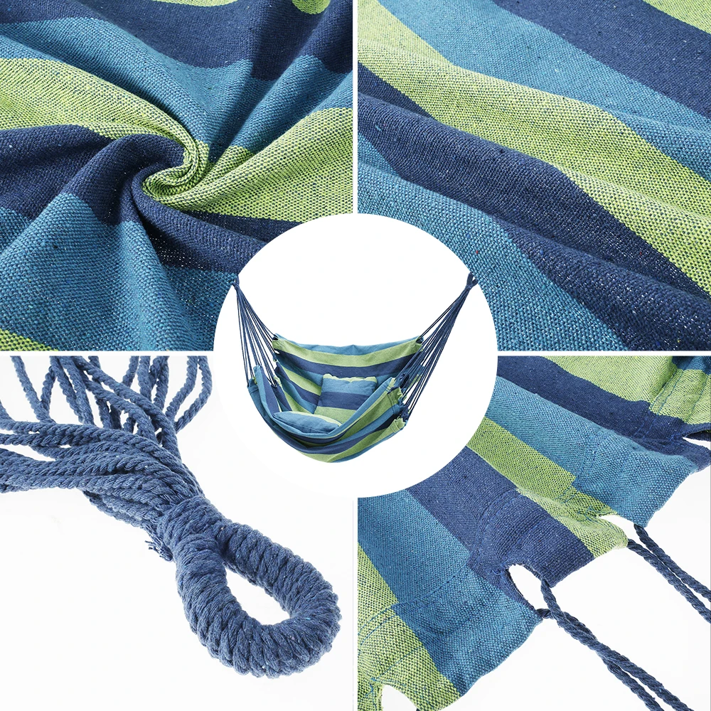 2Pcs Sleeping Hammock Swing Thicken Chair Hanging Swing Chair Portable Relaxation Canvas Travel Camping Lazy Tent