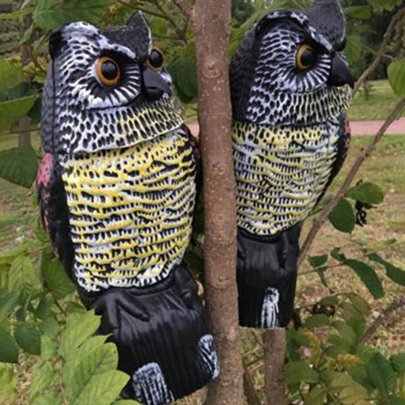 Description Picture 5 of itemOutdoor Bird Scarer Plastic Owl Scarecrow Rotating Head Owl Prowler Decoy Pest Repellent Pest Control Garden Protector Ornaments