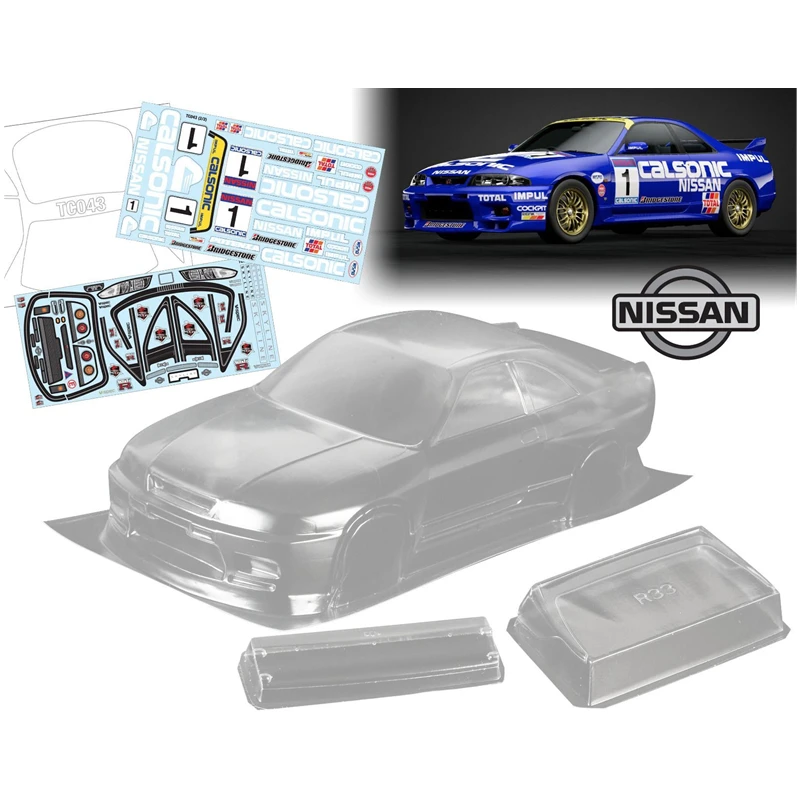 1 10 Nissan Gtr R33 Clear Body Case Wheelbase 258 Mm Width 190 Mm W Rear Wing Shell Stickers Car Decals Aliexpress