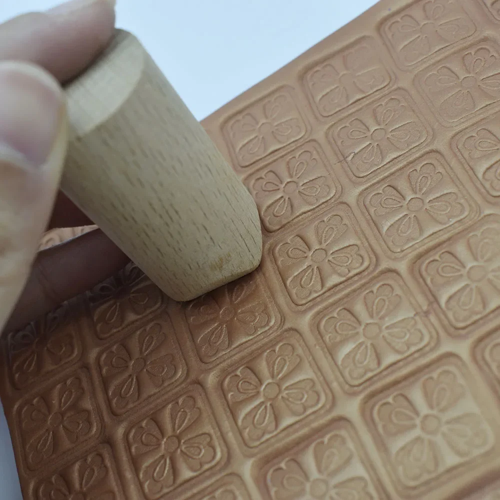 Pottery Stamp 8 Design Daisy Flower Baroque Morroco Square Texture Polymer Clay Stamp Emboss Wood Seal Block Ceramic Art Tool