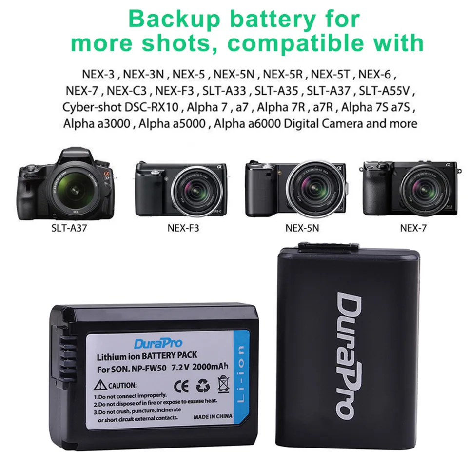 NP-FW50 Replacement Battery For Sony NEX Cameras - Compatible With NEX-3, NEX-5R, NEX-6, NEX-F3 2 thumbnail image
