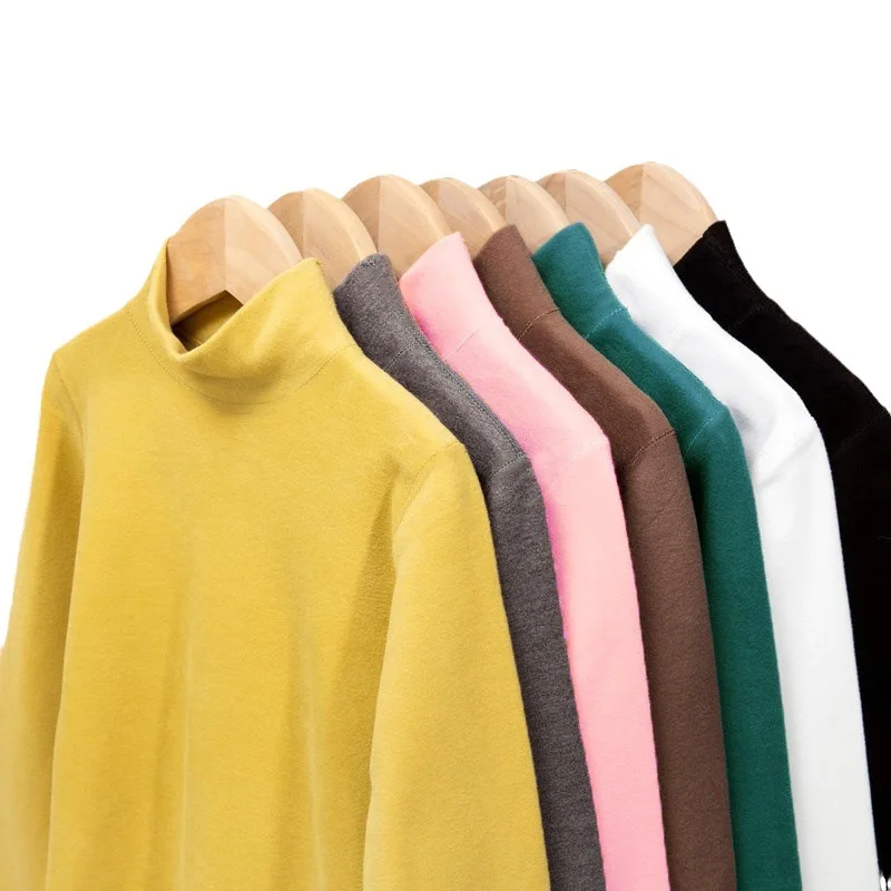 Children Winter Thermal T-shirts Boys Girls Turtleneck