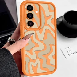 Striped Pattern Soft Phone Case Cover for Samsung S25 (A159 Orange )