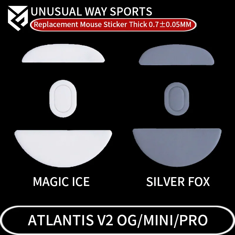 UnusualWaySports Mouse Foot Skates Feet For Atlantis Mini OG V2 Glides Curve Edge Magic Ice Silver Fox Version