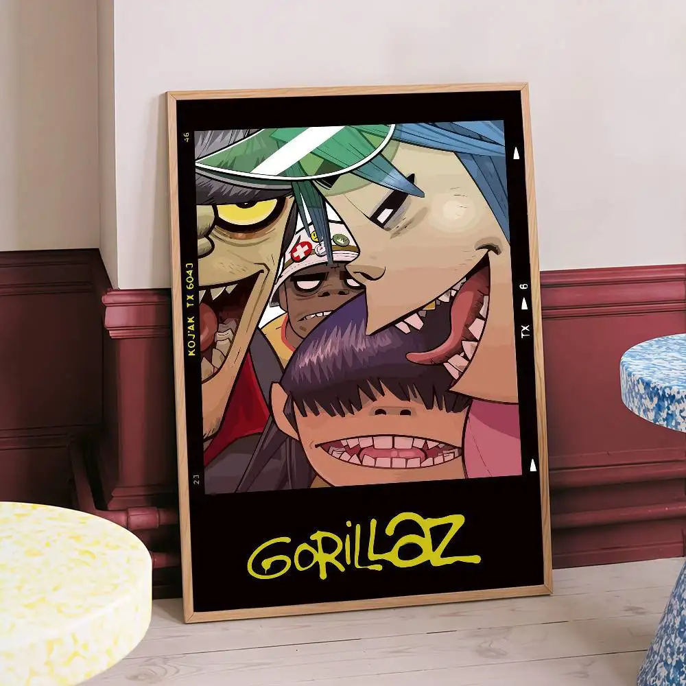 Virtual Anime Rock Band Gorillaz Self-adhesive Art Poster HD