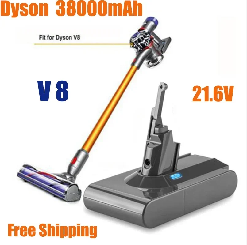 

Новый пылесос Dyson V8 21,6 в 38000 мАч, сменный аккумулятор, без шнура, ручной пылесос Dyson V8 18650