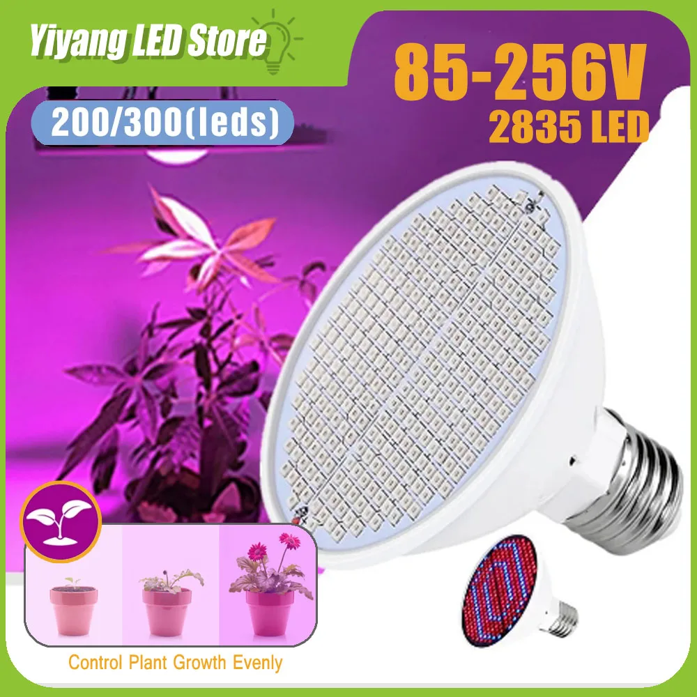 LED Grow Lamp LED Plant Light Full Spectrum LED Grow Light Phyto E27 Lamp UV Bulb 85-265V For Greenhouse Indoor Seedlings Flower Fitolampy Grow Planting Light