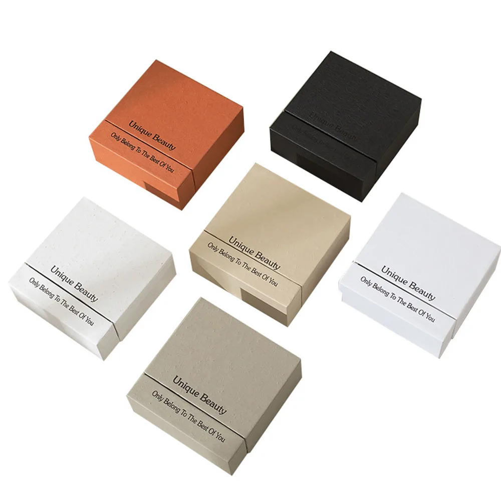 50-Pack Bulk 9.5x9.5x3.5cm Drawer Style Jewelry Storage Box Custom Logo DIY Wedding Bracelets Earrings Necklace Packaging Boxes