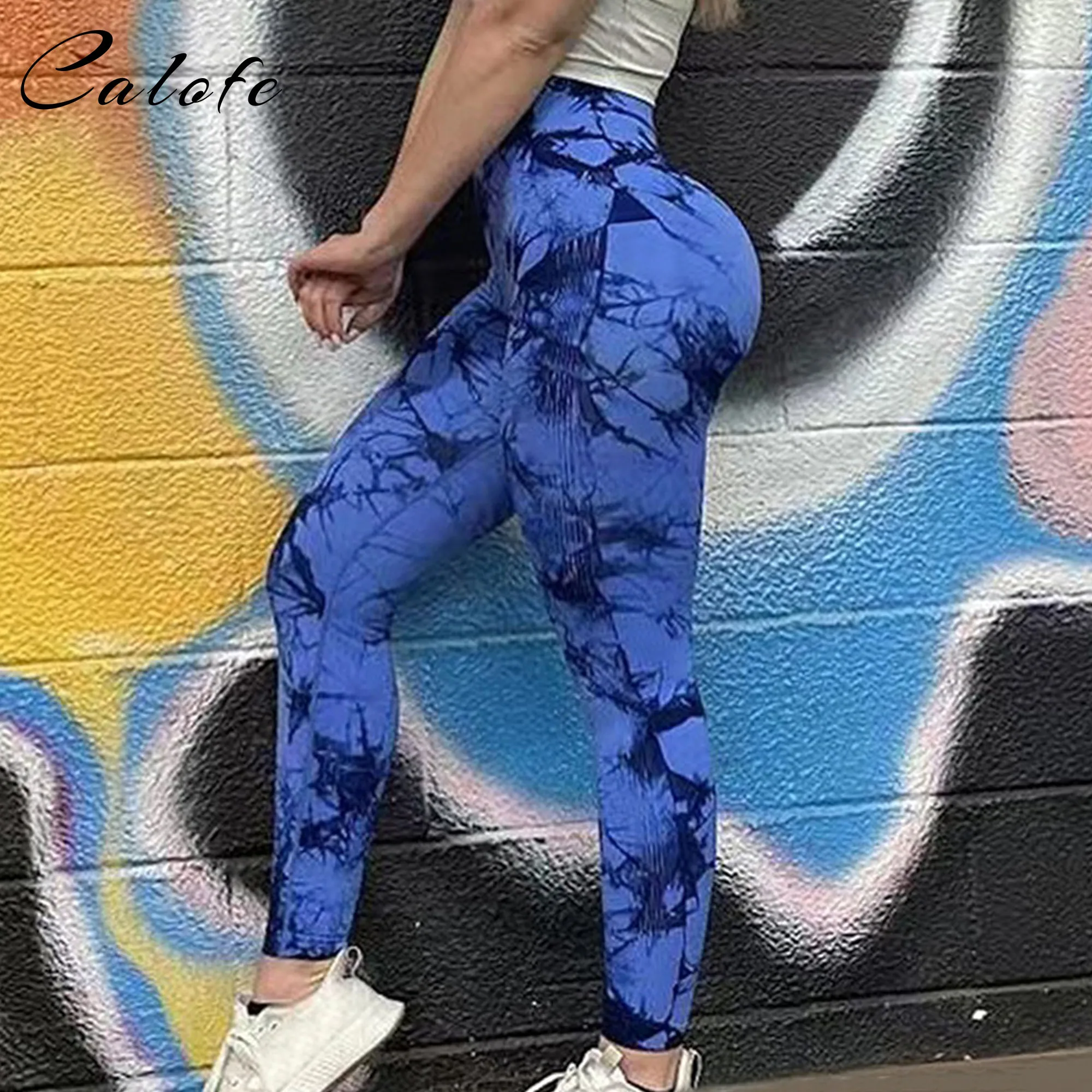 Seamless Tie Dye Leggings Women Yoga Pants Push Up Sport Fitness Running Gym Leggings