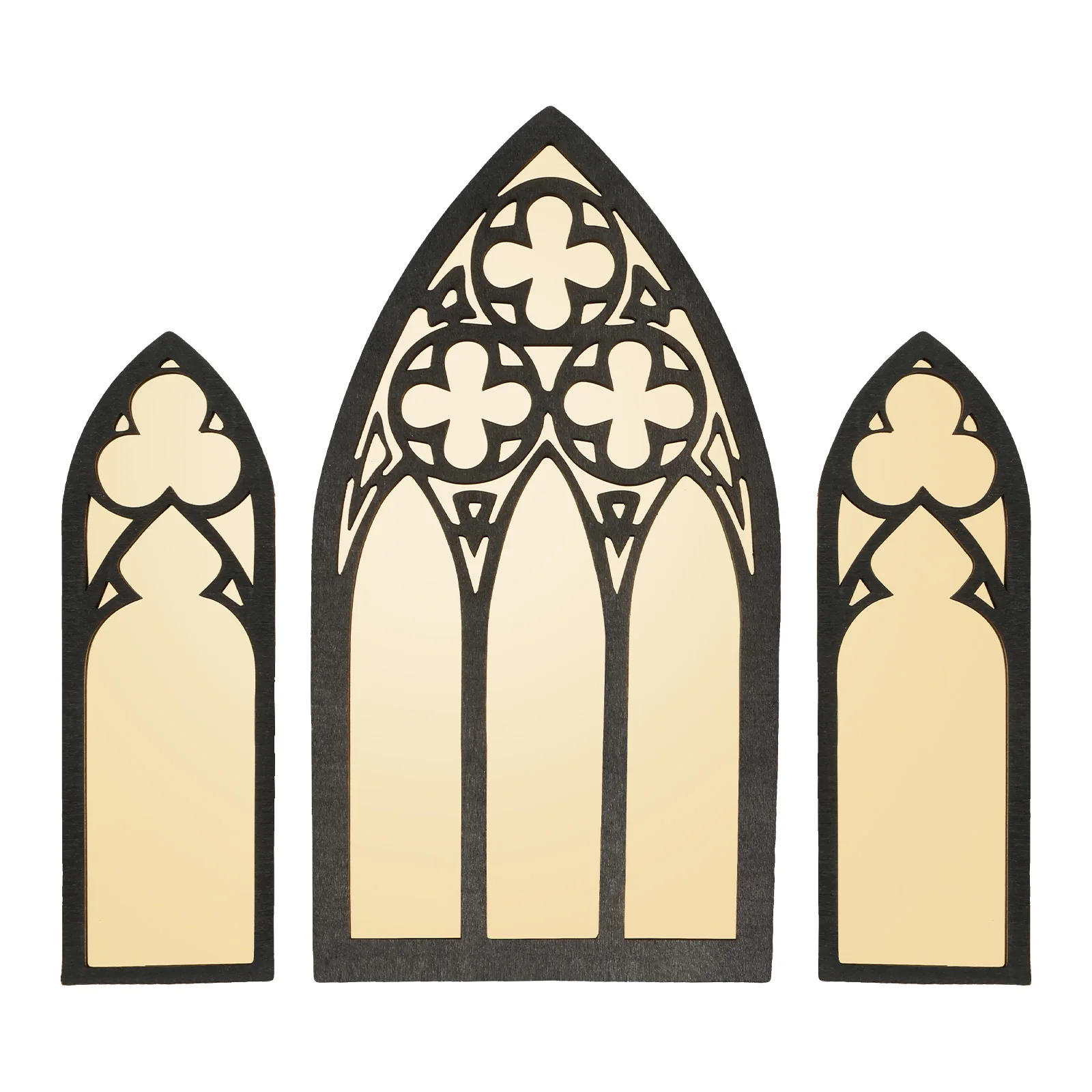 3 قطعة المرايا القوطية جدار ديكور مقوس مرآة الزخرف...