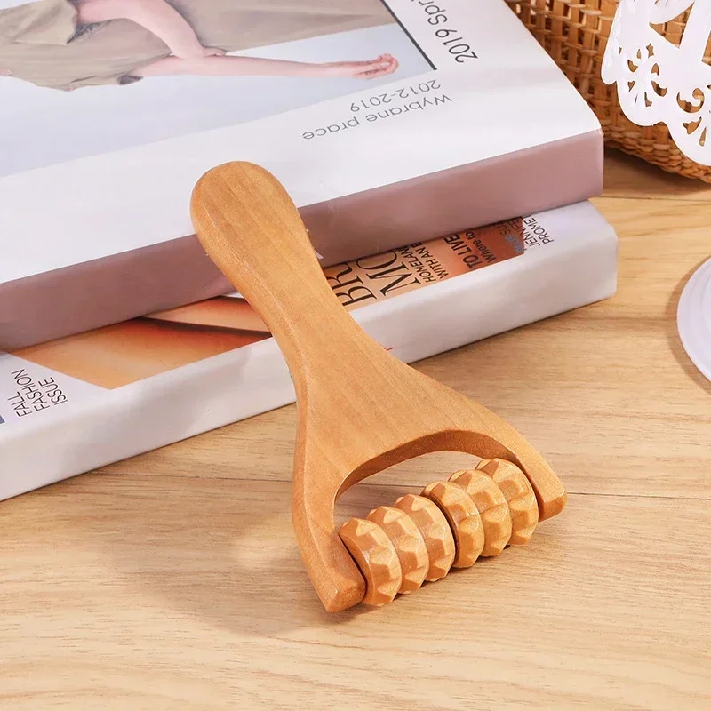 Premium Wooden Deep Tissue Massage Roller Tool - Full Body Relaxation Aid