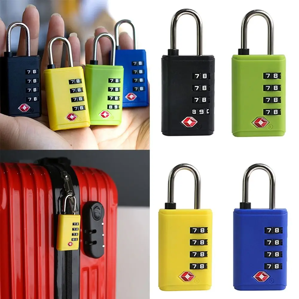 New TSA 4 Digit Combination Lock Padlock Anti-theft Suitcase Luggage Coded Lock Security Tool Cabinet Locker Travel