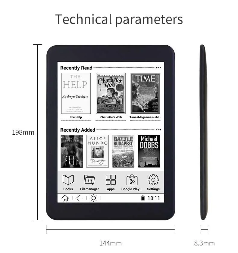 7.8 Ereader With Dual Color Front Light - (e-book Reader+case+screen