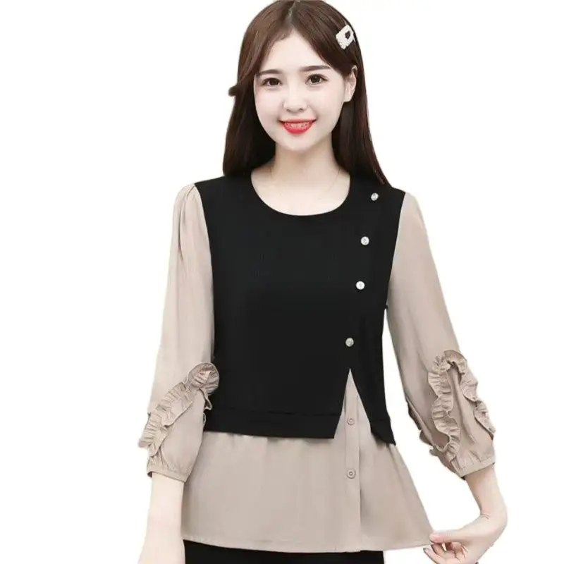 

Женская модная Высококачественная рубашка из двух частей с вышивкой, Женский оригинальный пуловер 2023 года для весны и лета, пальто, Базовая рубашка