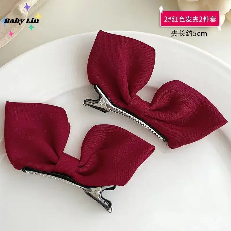2 Pcs/Set 5cm Korean Children Bow Headdress Hair accessories Girls Cute Barrettes Card Issuance Side Hairpins Fashion Accessories