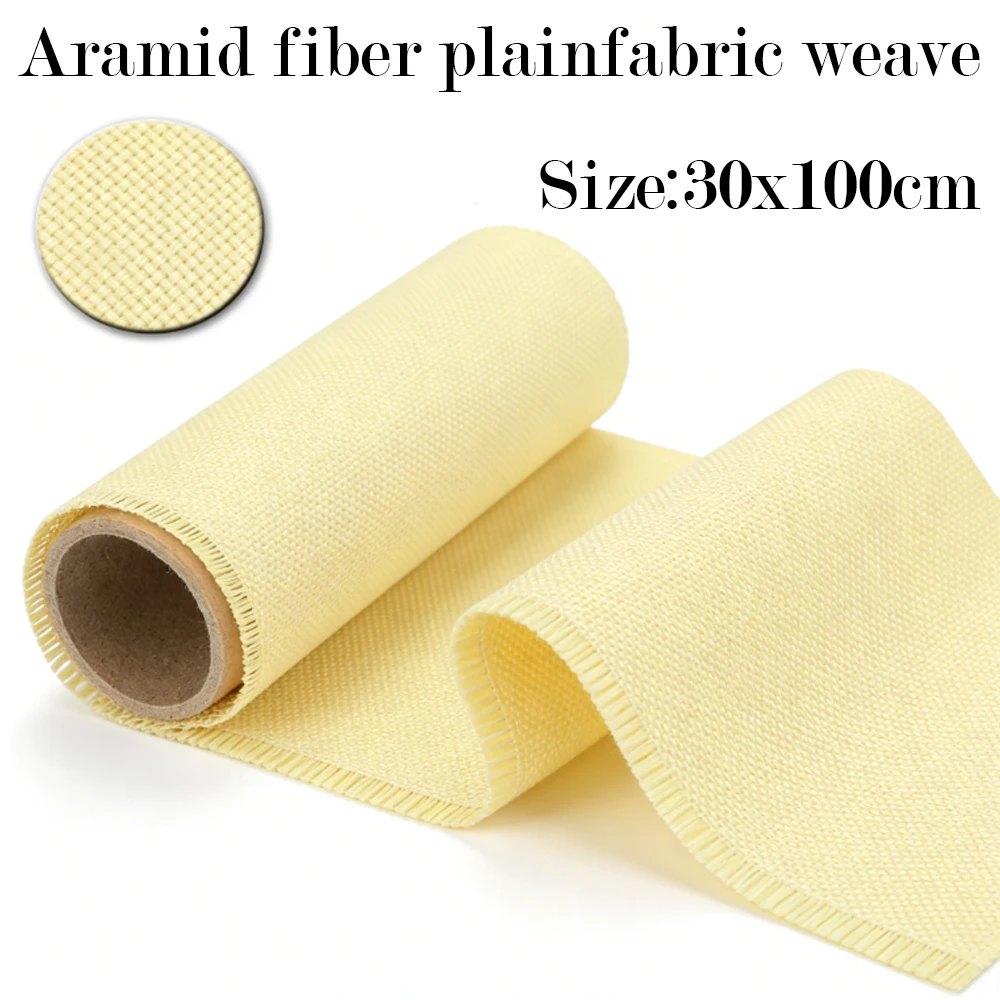 Industrial Yellow Aramid Fabric - 30x100cm High Tensile Strength Material for Reinforcement, Clothing & Projects