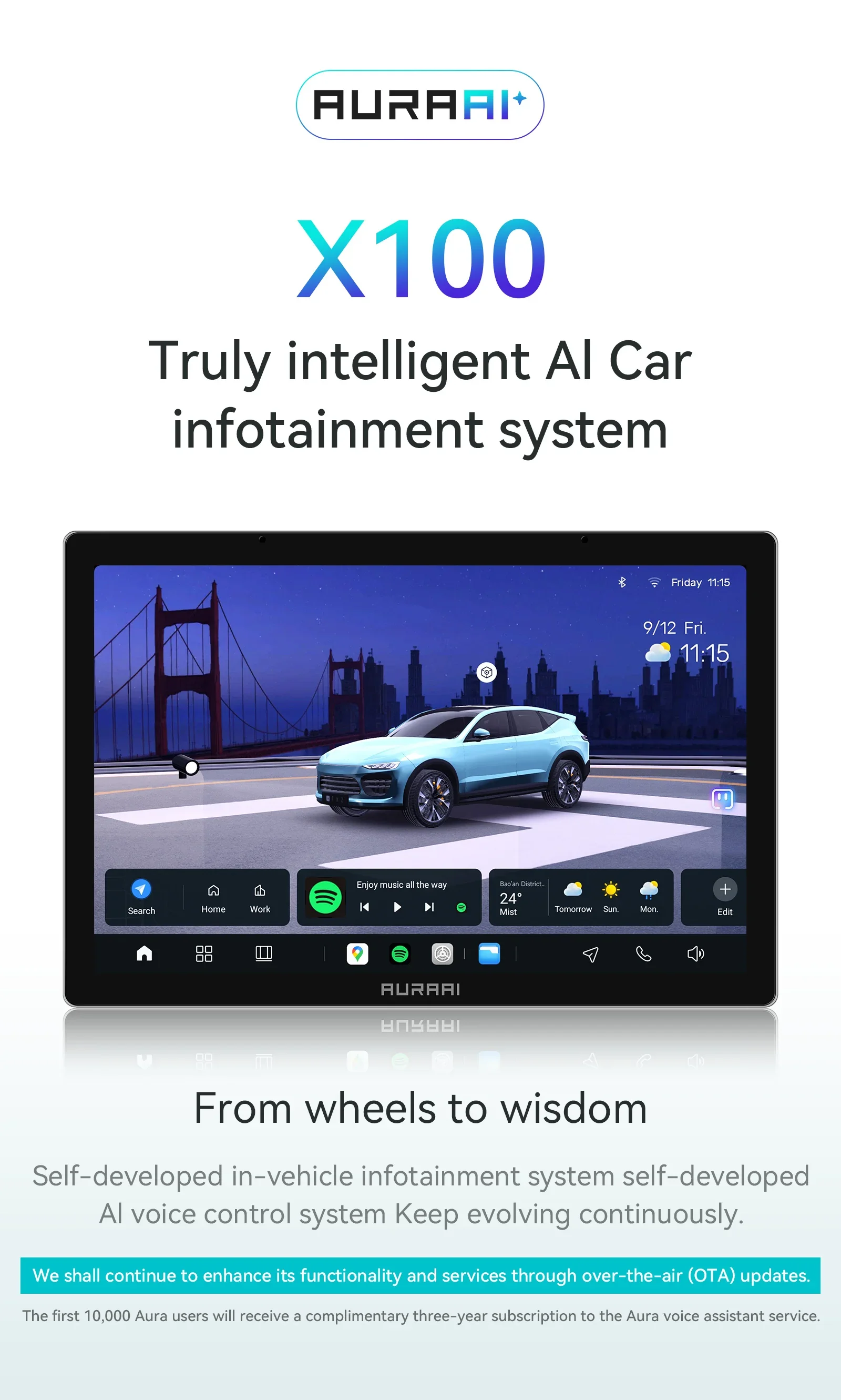 AURAAI X100 CarPlay 2Din Android Auto Autoradio für Lancia Ypsilon 2006–2011 Intelligenter Bildschirm RDS DSP GPS 4G BT ADAS 360 ° CAM – Detail 1