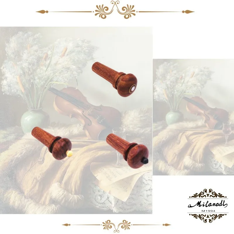 Violin Endpin Ebony/Rosewood/Jujube Wood Violin Tail Endpin Nail Musical Instrument Accessories 10Pcs