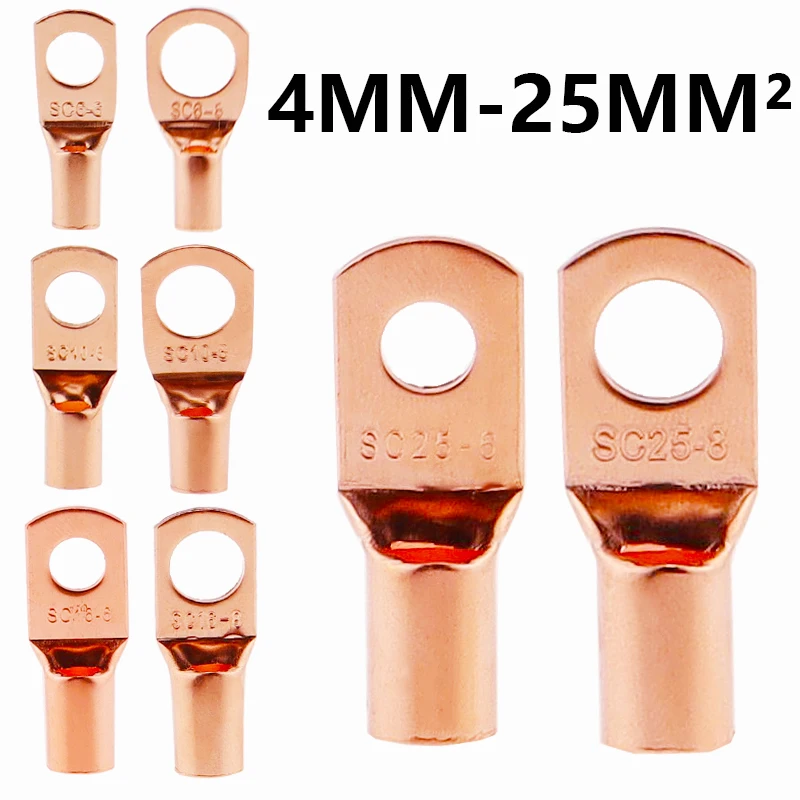 10/25/50/100pcsCopper Lug Ring Wire Connectors Bare Cable Electric ...
