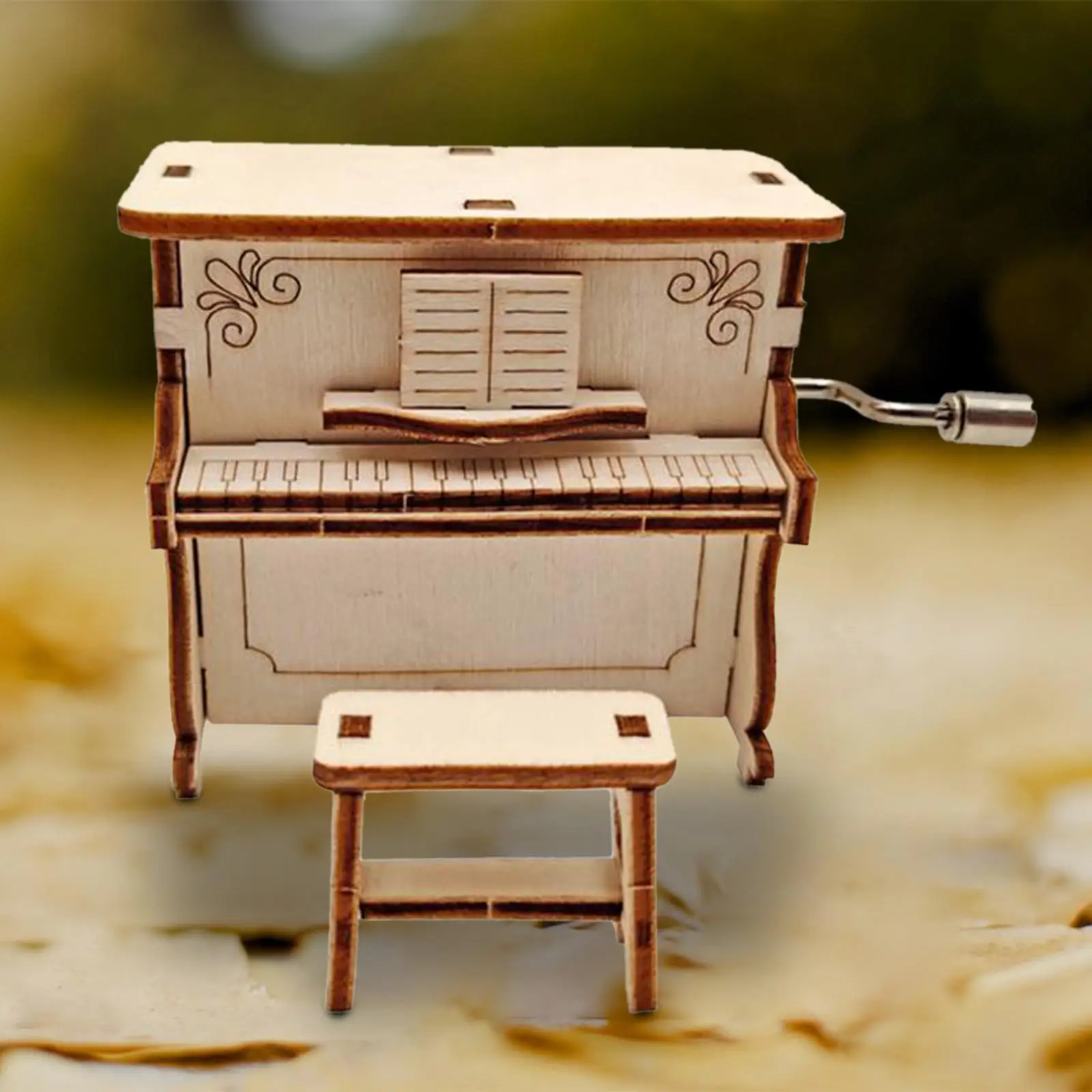 DIY 3D Wooden Puzzle Piano Music Box Model Kits Toys for Children Hand Assembly Toy Gifts music box