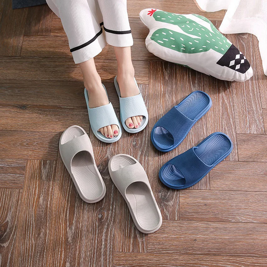 

Home Slippers Cloud Platform Women Summer Beach Slides Flip Flops Soft Sole Non Slip PVC Sandals Men Male Ladies Shoes Female