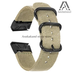 Durable Nylon Canvas Quick Release Watch Strap - Various Sizes for Versatile Smart Watches (Khaki - Black)