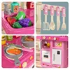 Play Kitchen Girls Toy Pretend Food- Kitchen Toys for Kids, Kitchen Set Play Realistic smoke and lighting, for Girls Boys Age 3+ 6
