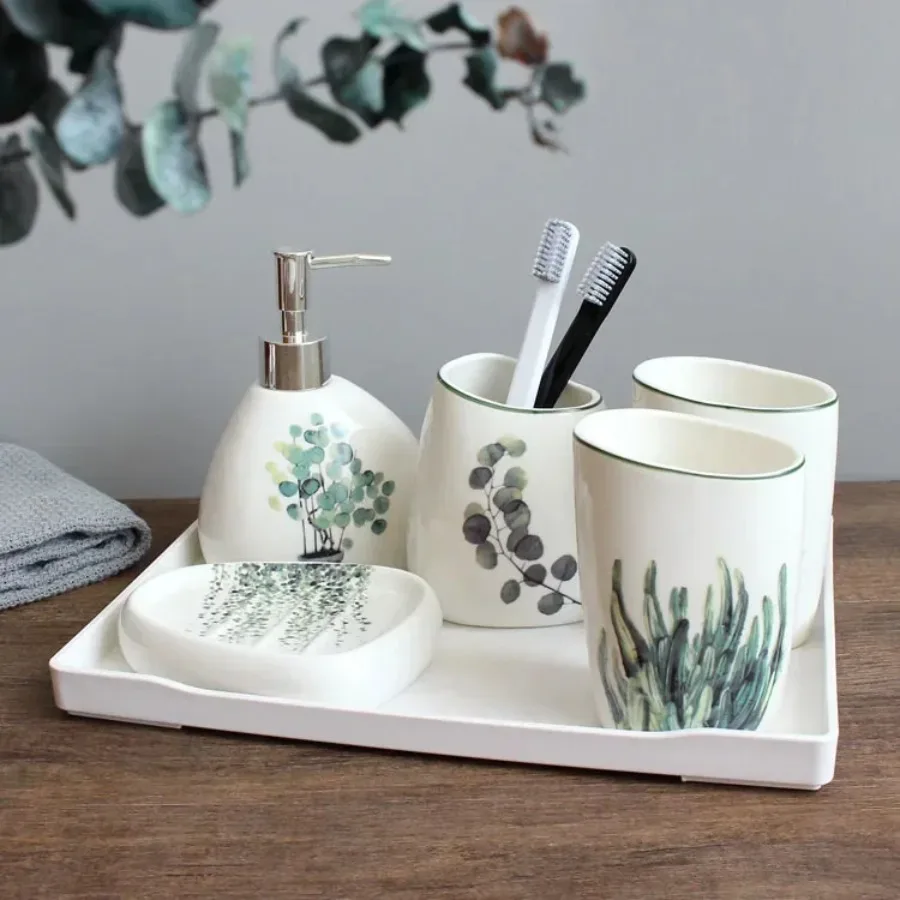 White Ceramic Bathroom Set Image 6