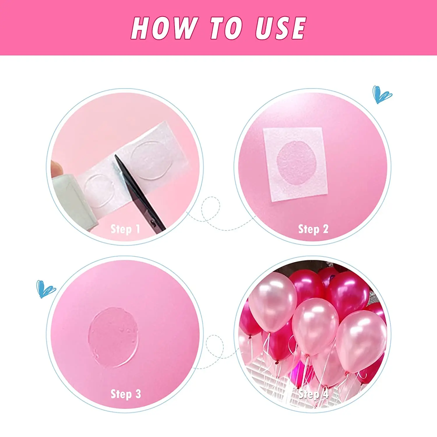 100pc 끈적 점 접착제 점 풍선 테이프 접착 점 양면 풍선 아치 갈 랜드 DIY 공예에 대 한 포인트 스티커 장식