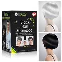 Dexe – shampoing pour cheveux noirs rapides, 5 minutes, devenir rapide, teinture pour cheveux noirs, herbe, soins capillaires naturels, restauration, colorant, 10 pièces 2