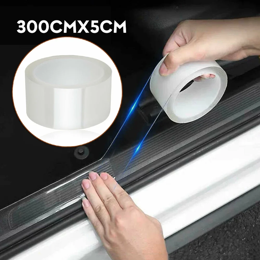 1 Roll Car Sticker Anti Scratch Door Sill Protector Strip Threshold Light Edge Protection Door Plate Bumper Film Sticker Styling