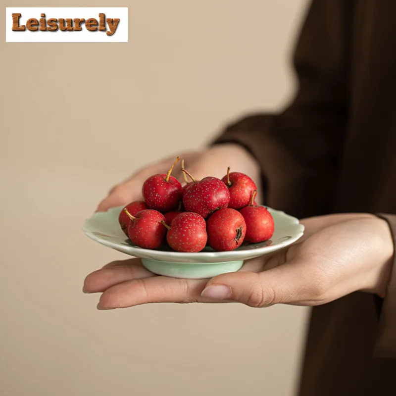 Lotus Flower Fruit Dishes Ancient Pastry Plate Cake Display Stand Food Dinner Plates Household Serving Tray Accessories Craft