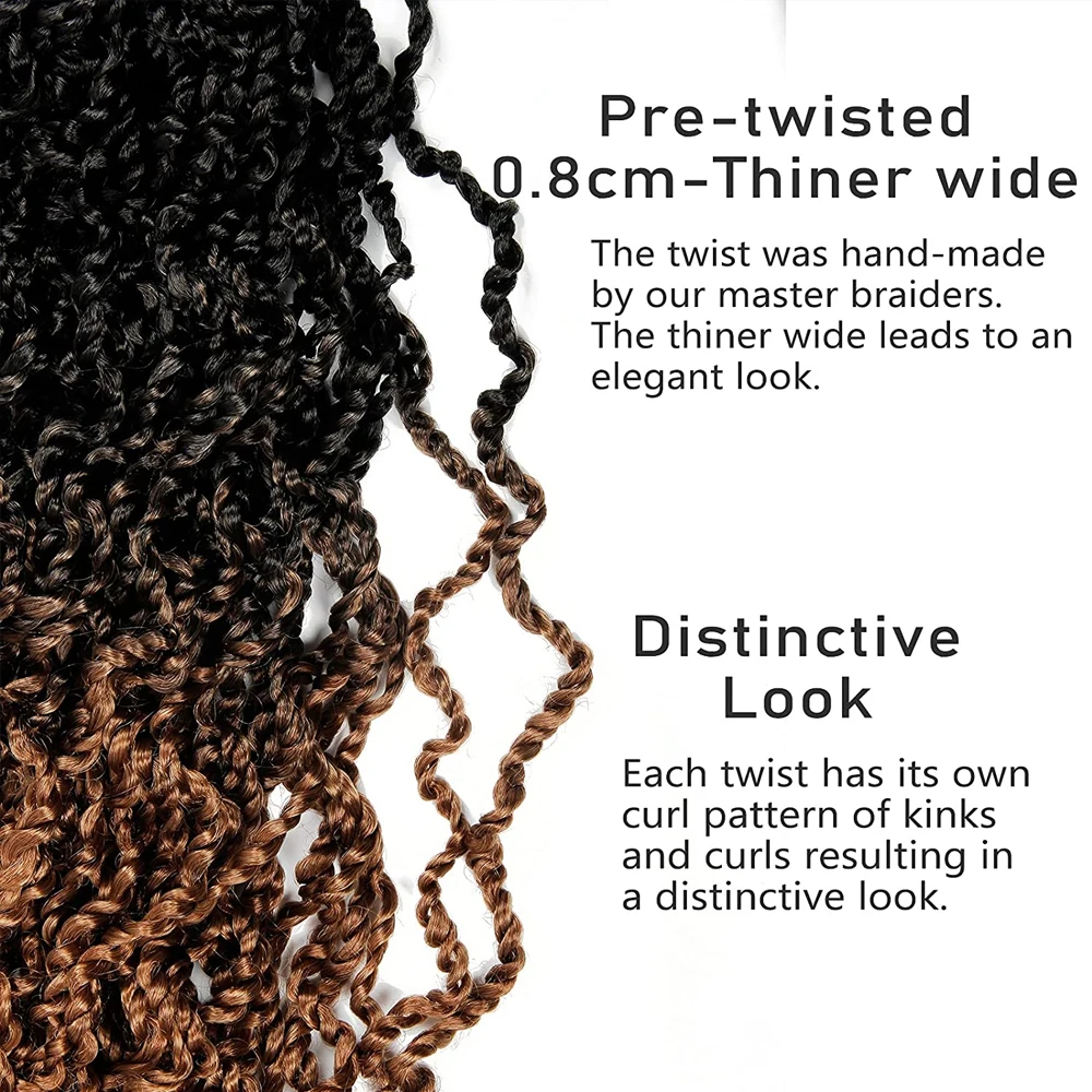 Majesty Twist Hair Curly Passion Twist Crochet Hair 26'' Long Synthetic Braiding Hair Extension SOKU Pre-Looped Senegalese Twist