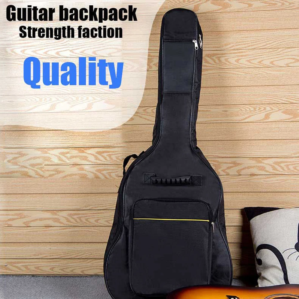 Alta qualità con manico per chitarra acustica Custodia per chitarra da 41 pollici Doppi spallacci Zaino per chitarra Borse per strumenti Borsa per chitarra - immagine 2