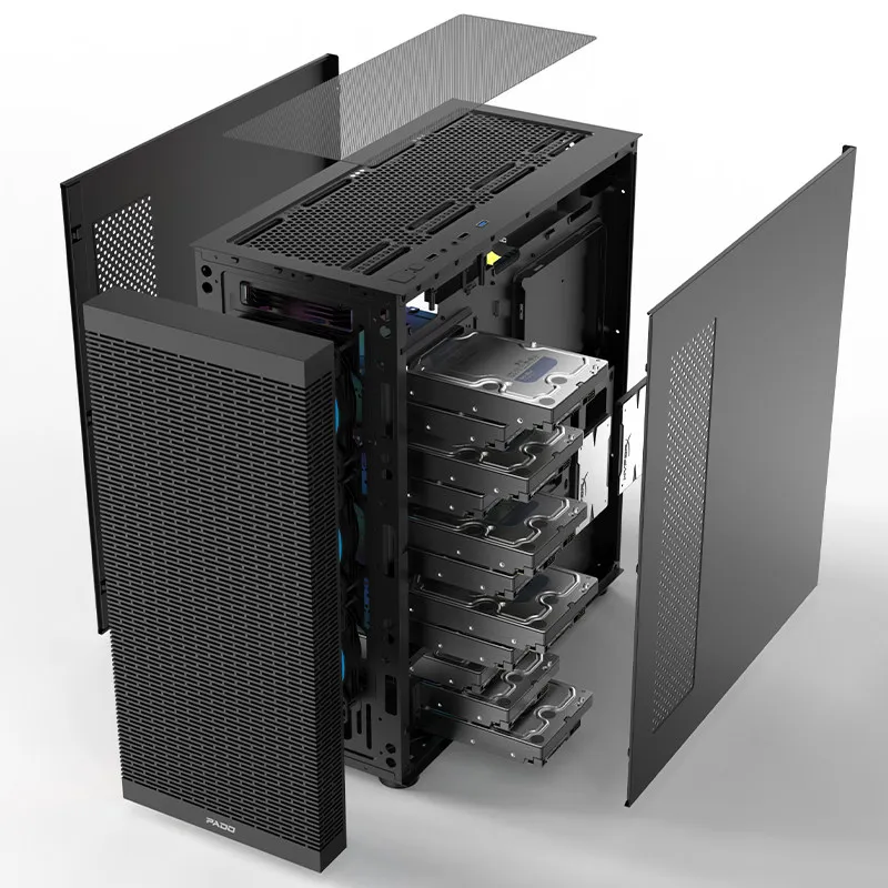 F20 E-ATX PC 케이스 12베이 HDD NAS 섀시 ATX M-ATX 컴퓨터 케이스 400mm GPU, 360mm 수냉식 ATX PSU 지원