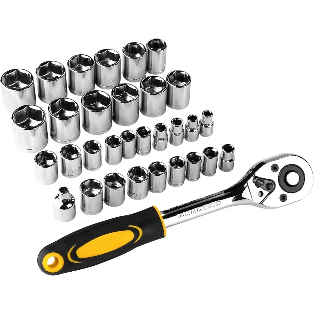 198 Piece Home Repair Tool Kit, Wrench Plastic Toolbox with General Household Hand ToolsSet tools chest  tool box organizer 3