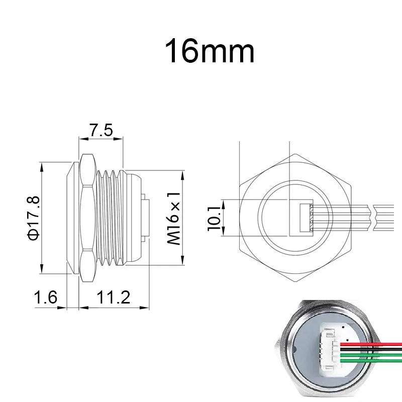 ตัวเลือกสินค้า ปุ่มสวิตช์ LED ปรับแต่งได้ กันน้ำ สำหรับ DIY