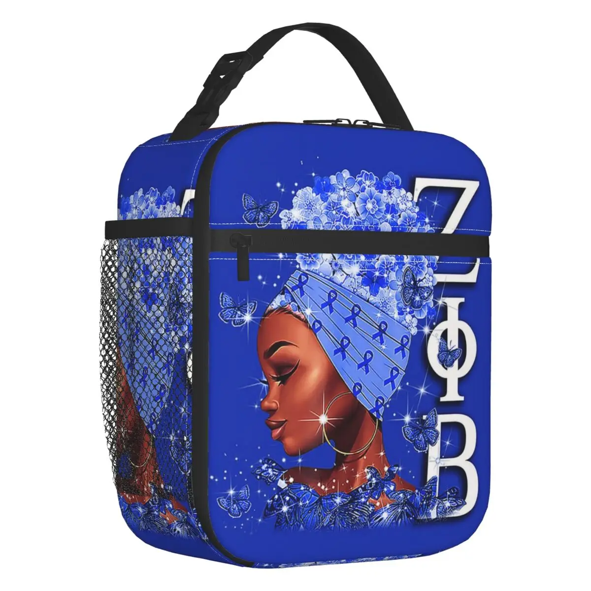 

Custom Zeta Phi Beta Woman Lunch Bag Men Women Thermal Cooler Insulated Lunch Box for Adult Office
