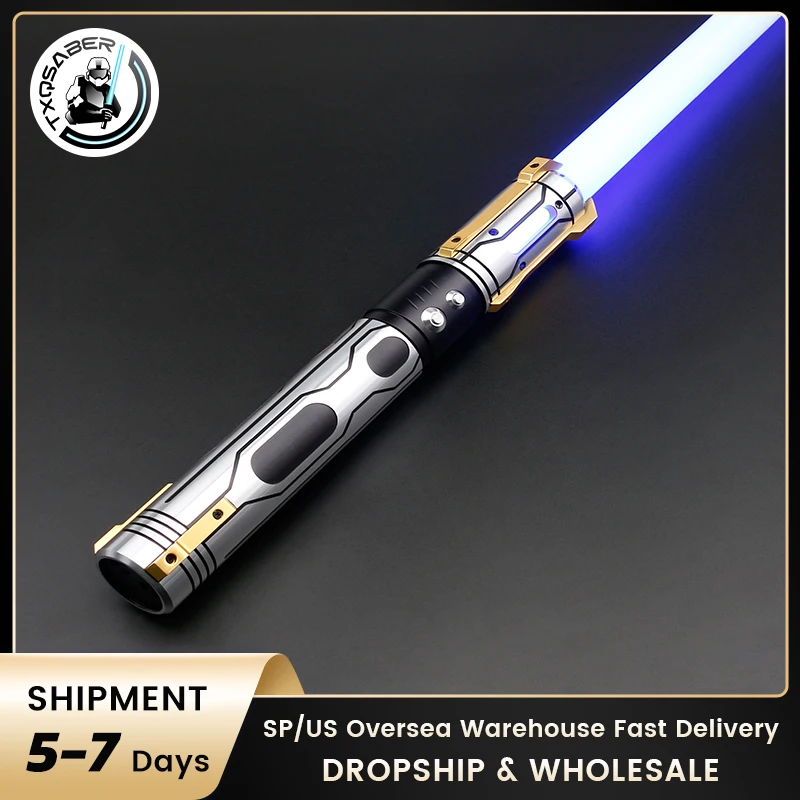 

TXQSABER Neo Pixel Ghost Lightsaber Heavy Dueling Smooth Swing Metal Hilt SNV4 Proffie Light Sword FOC Force Jedi Cosplay Toy