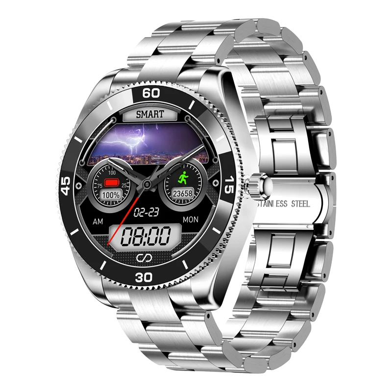 LIGE 2022 New Smart Watch Men Full Touch Dial Call Fitness Tracker IP67 Waterproof Multifunction Steel Strap Men Smartwatch+BoxLIGE Call Smart Watch Men Full Touch Screen Sport Fitness Watches IP67 Waterproof Multifunctional smartwatch For Android ios+Box 