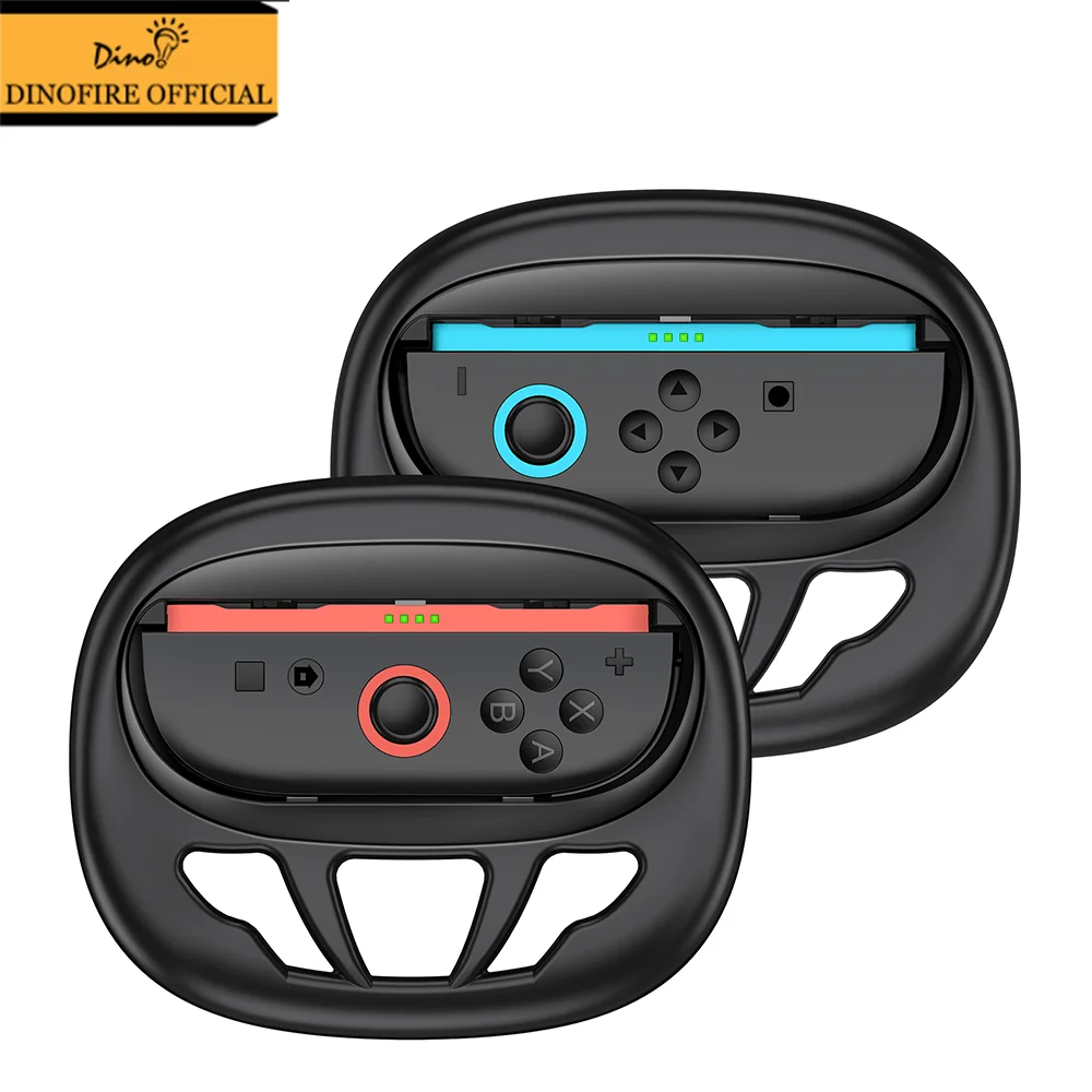Dinofire 2 pièces Poignées de volant pour Switch 2 Joy-Con Accessoires de volants de course pour le jeu Mario Kart 8 1