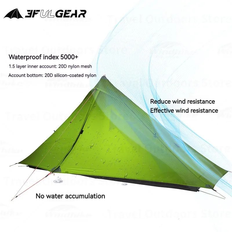 3F UL GEAR LanShan1 Pro Pyramid Tent 20D Silicone Ultralight