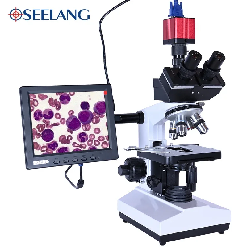 Professional Lab biological HD trinocular microscope zoom 2500X