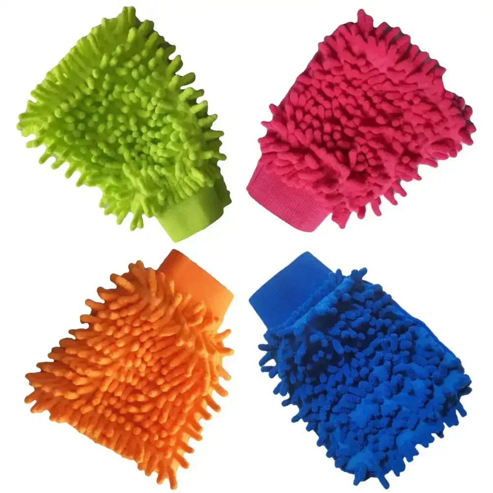 Car Wash Gloves Care Cleaning Washing Brush Microfiber Coral Velvet Chenille Pad For Vehicle Cleaning Tool